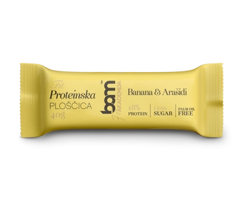 Barrette proteiche con edulcorante, banana e arachidi