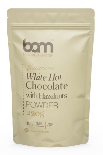 Cioccolata calda bianca con nocciole, 220 g