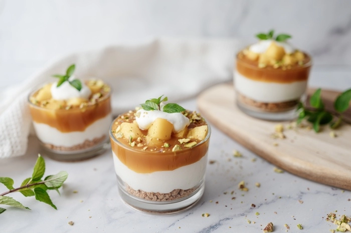 dessert con crema magica e mango