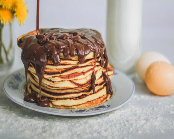 pancake con pezzi di cioccolato