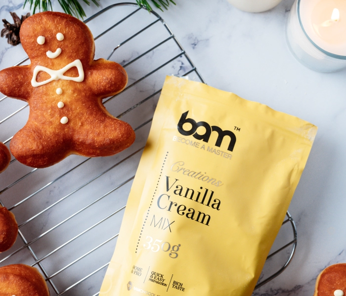 ciambelle di natale con crema alla vaniglia