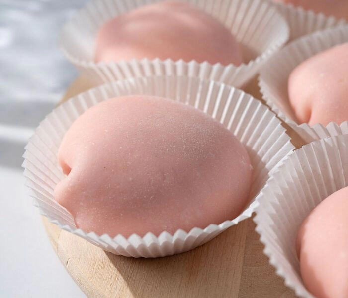 mochi gelato con marmellata di fragole bam