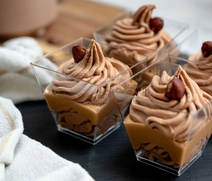mousse al cioccolato con crema alle nocciole bam